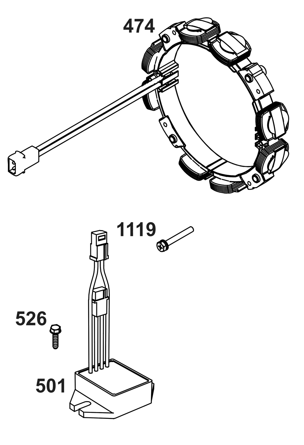 Alternator Group Diagram and Parts List for 358447-0112-01 200000 - 399999 Briggs and Stratton Engine